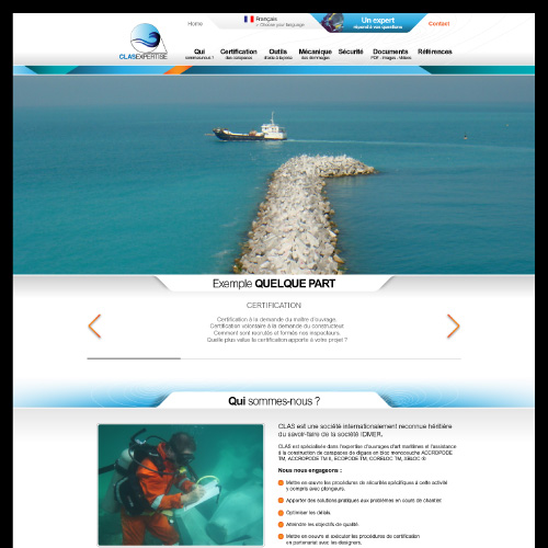 Webdesign d'un site adaptable d'expert en ouvrages maritimes - Site vitrine d'information