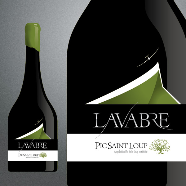 Création d'une étiquette de vin PIC SAINT LOUP au nom du Domaine : LAVABRE
