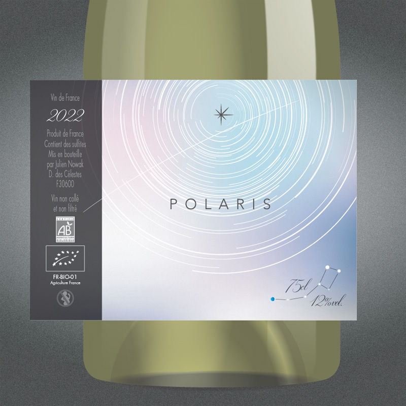 Design de l'étiquette de vin Polaris - Domaine des Célestes