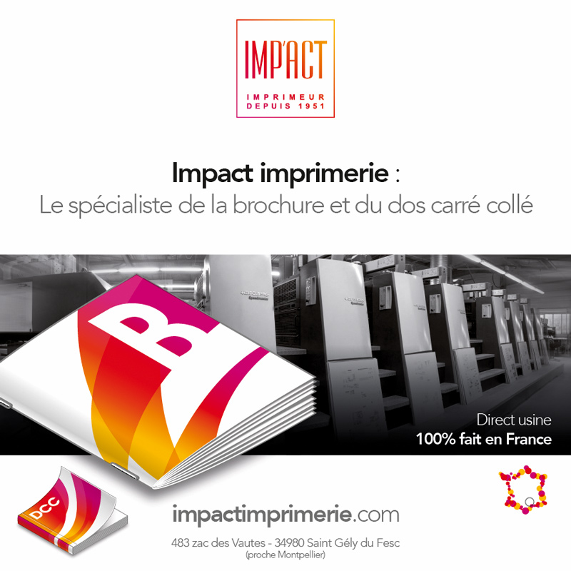 Création d'un flyer commercial IMPACT imprimerie - Montpellier